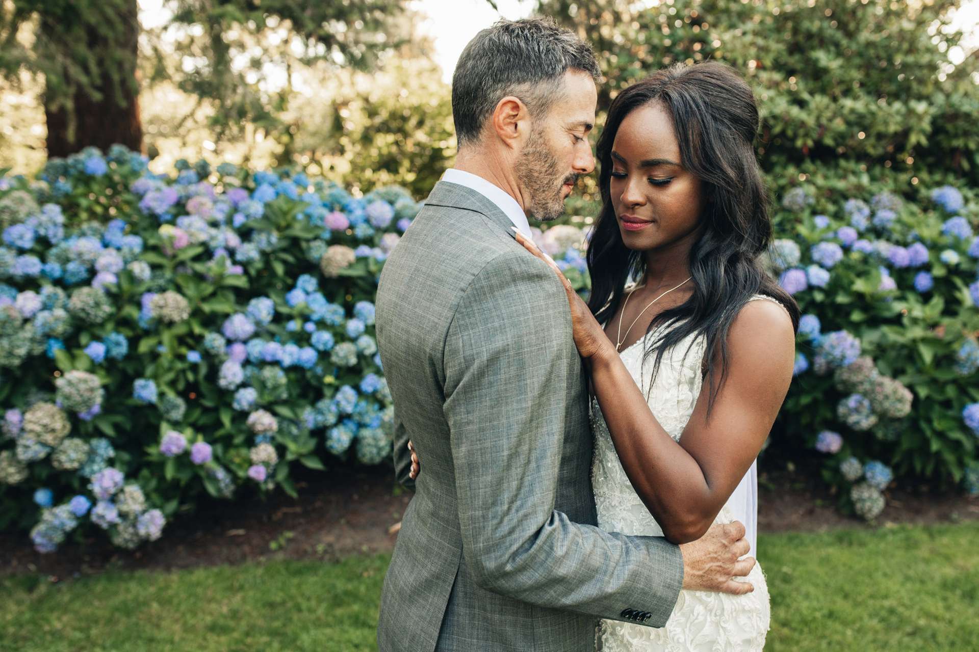 Bride and groom in a moment of intimacy. Captured by wedding photographer Andrew Bidylo in Vancouver.